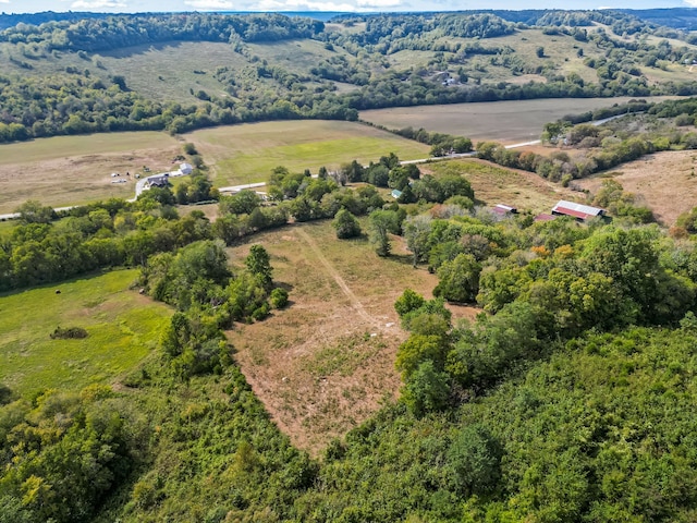 aerial view featuring a rural view