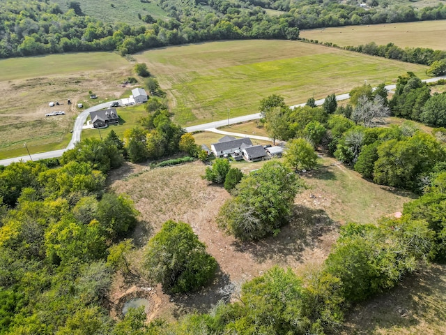 aerial view featuring a rural view