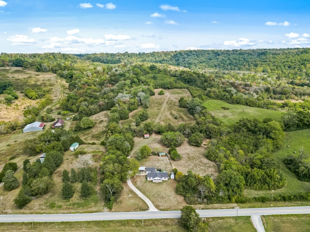 drone / aerial view with a rural view