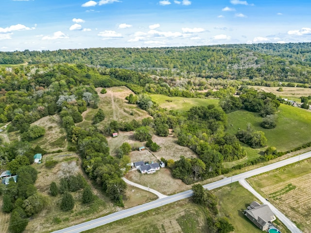 drone / aerial view with a rural view