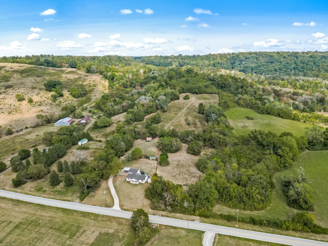 bird's eye view with a rural view