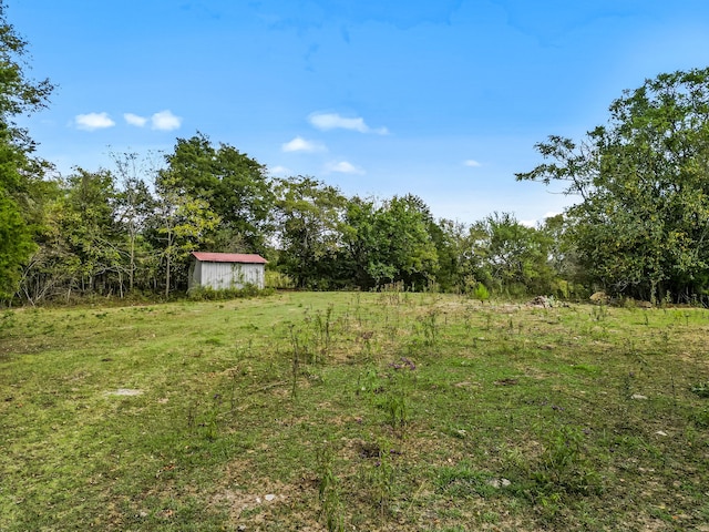 view of yard with an outdoor structure