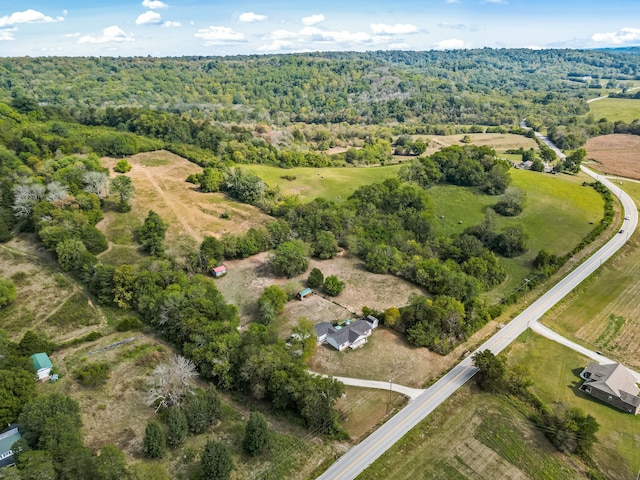 aerial view with a rural view