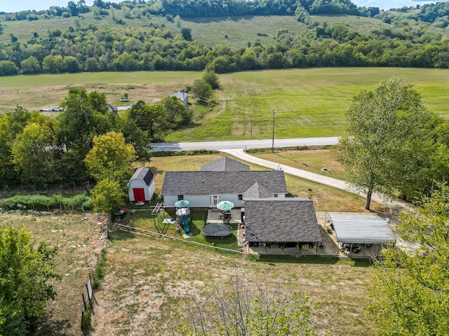 aerial view with a rural view