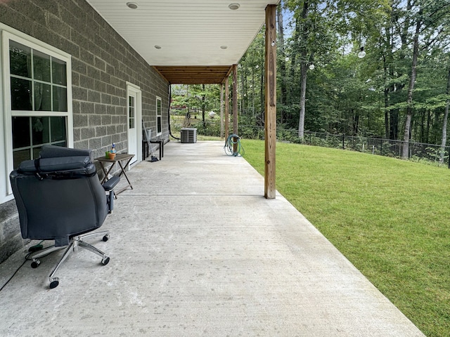 view of patio / terrace with central AC unit