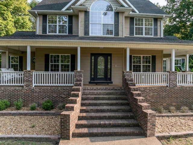 view of front of property with a porch