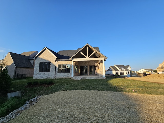 view of front of house with a front yard