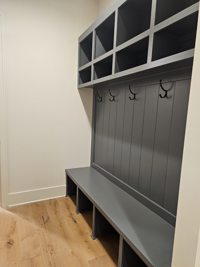 mudroom featuring light hardwood / wood-style floors