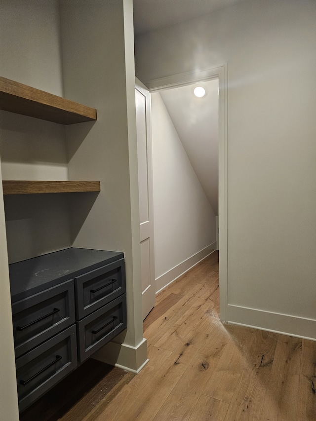 interior space with light hardwood / wood-style floors