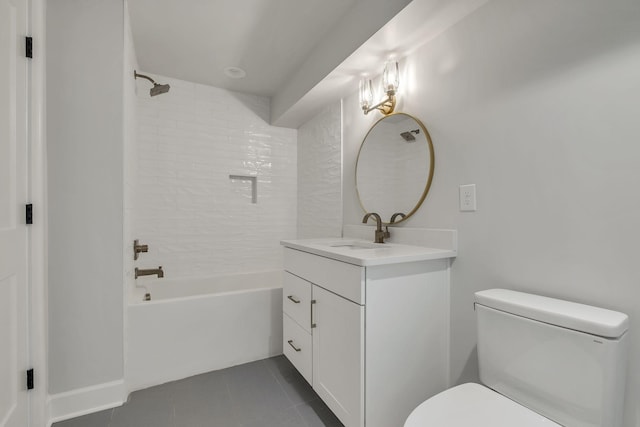 2704 Westwood Ave, Nashville, TN 37212 - bathroom with tile patterned flooring, vanity, shower / bathing tub combination, and toilet