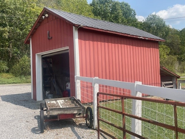 view of outdoor structure featuring a garage