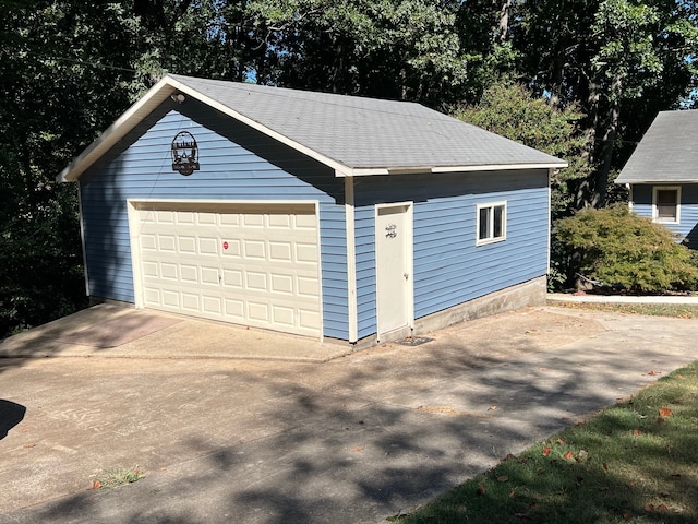 view of garage