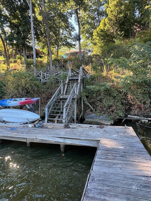 dock area featuring stairway