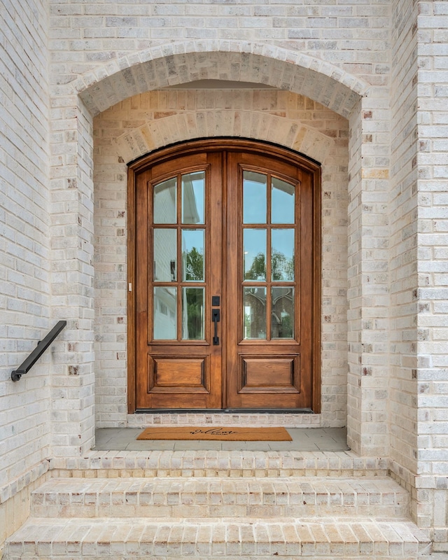 property entrance with french doors