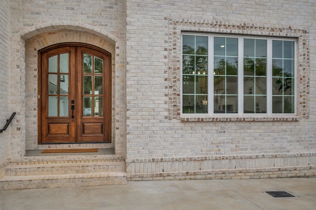 entrance to property with french doors