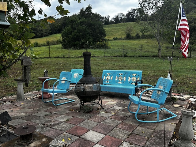 315 Loyd Rd, Pulaski, TN 38478 - view of patio / terrace with a view of rural / pastoral area and an outdoor fire pit