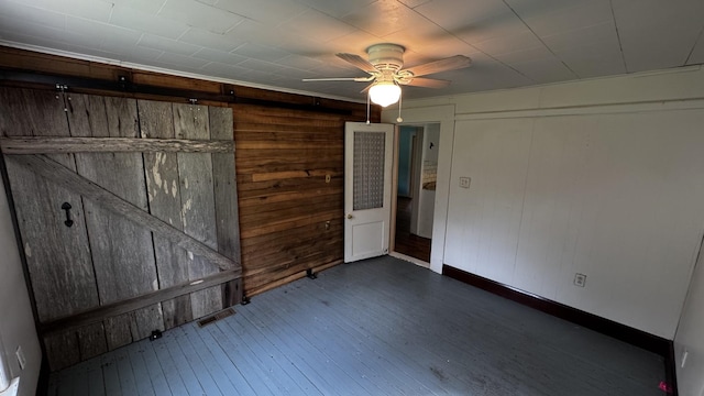 315 Loyd Rd, Pulaski, TN 38478 - unfurnished bedroom with hardwood / wood-style floors and wooden walls