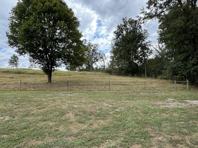 view of yard with a rural view