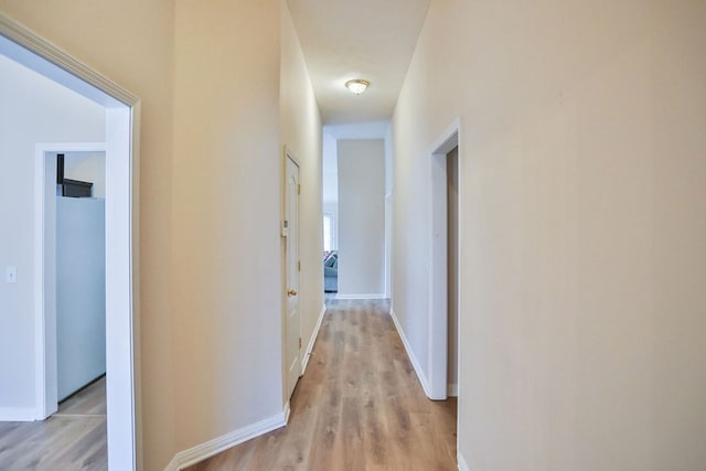 hall featuring light hardwood / wood-style flooring