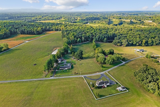 bird's eye view with a rural view