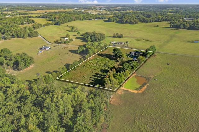 aerial view with a rural view