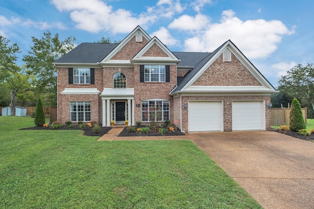 view of front of house with a front lawn