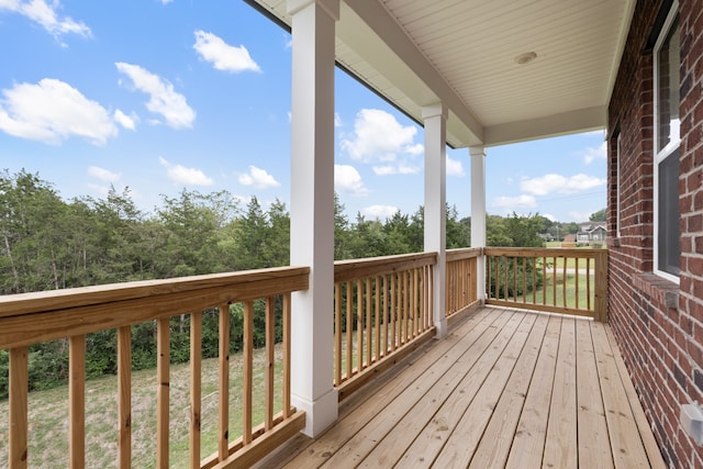 wooden terrace with covered porch