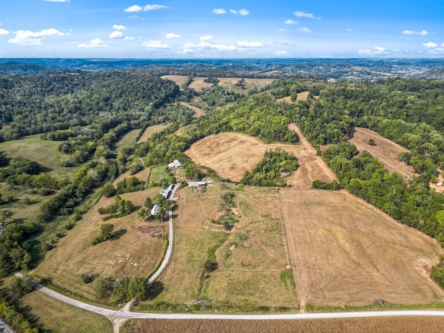 bird's eye view with a rural view