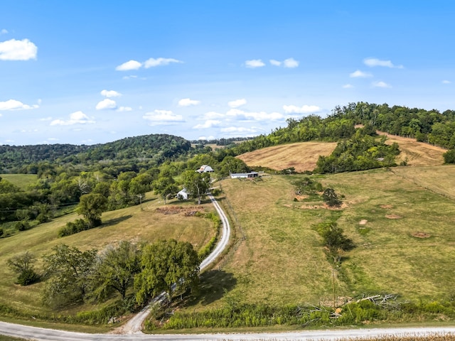 aerial view featuring a rural view