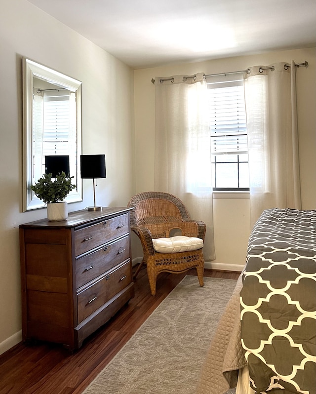 bedroom featuring dark wood-type flooring