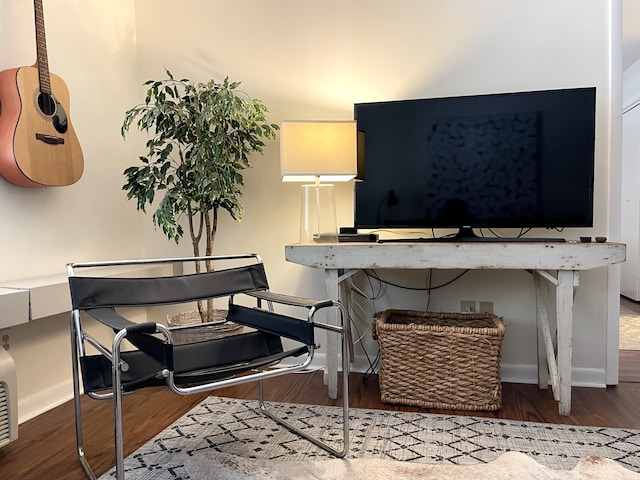 interior space with hardwood / wood-style flooring