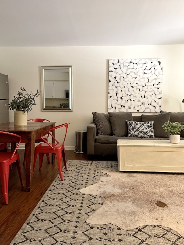 living room with wood-type flooring