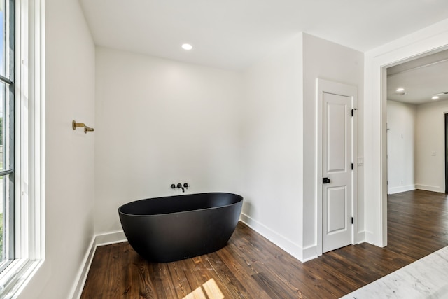 bathroom featuring a bathing tub and wood-type flooring