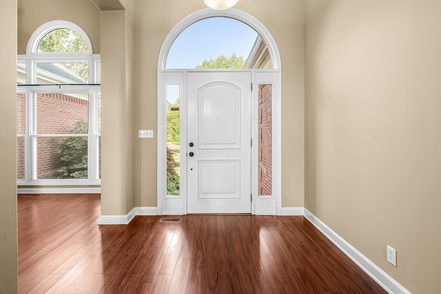 foyer featuring hardwood / wood-style floors