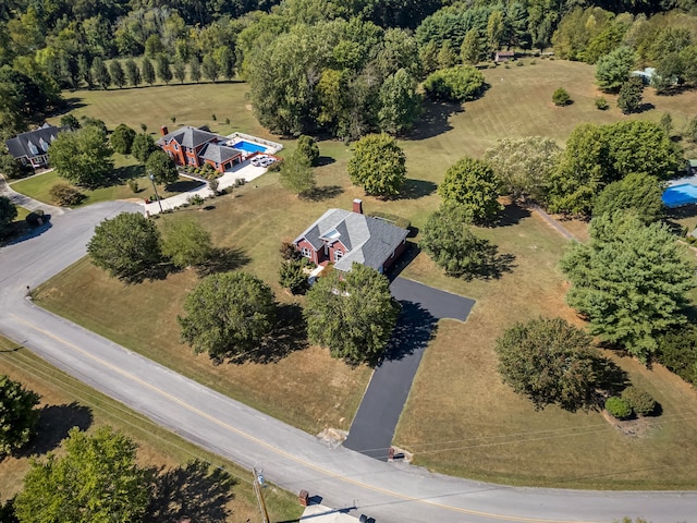 aerial view with a rural view