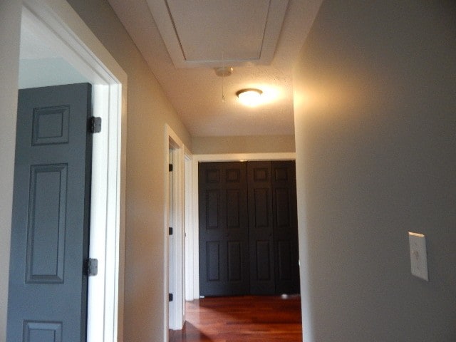 hall with hardwood / wood-style floors