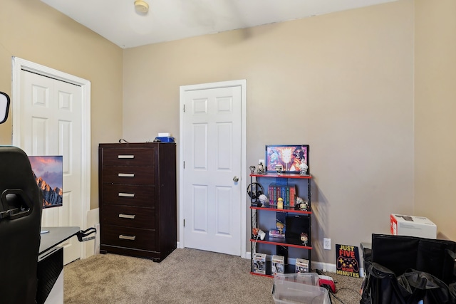 office with light colored carpet