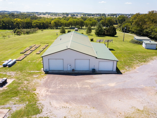 drone / aerial view with a rural view