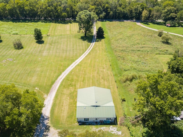 bird's eye view with a rural view