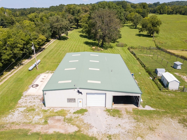 aerial view with a rural view