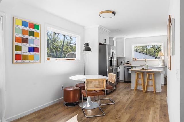 interior space with wood-type flooring