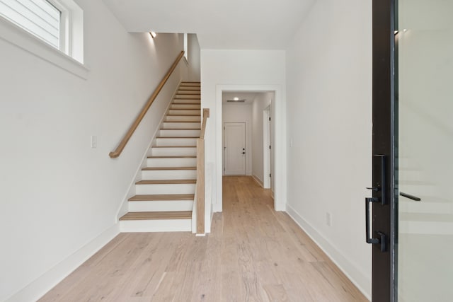 foyer entrance featuring light hardwood / wood-style floors