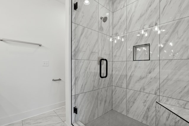 bathroom featuring walk in shower