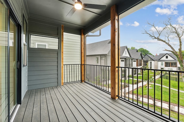 deck featuring ceiling fan