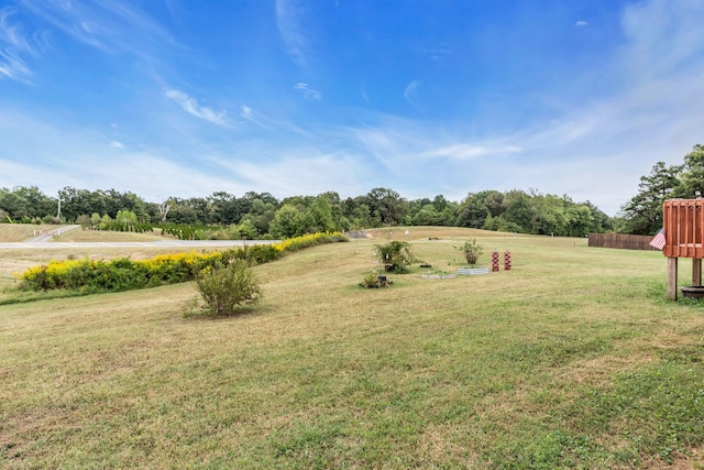 view of yard with a rural view