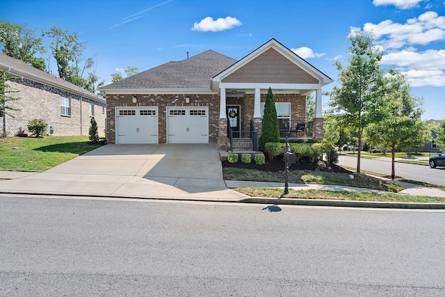 craftsman house with covered porch