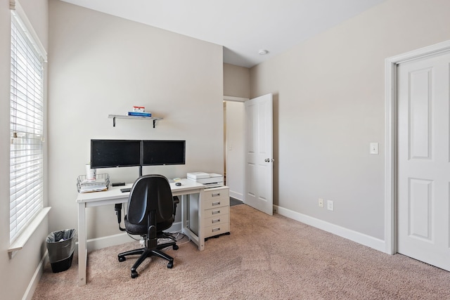 view of carpeted office