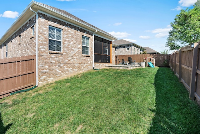 view of yard with a patio area