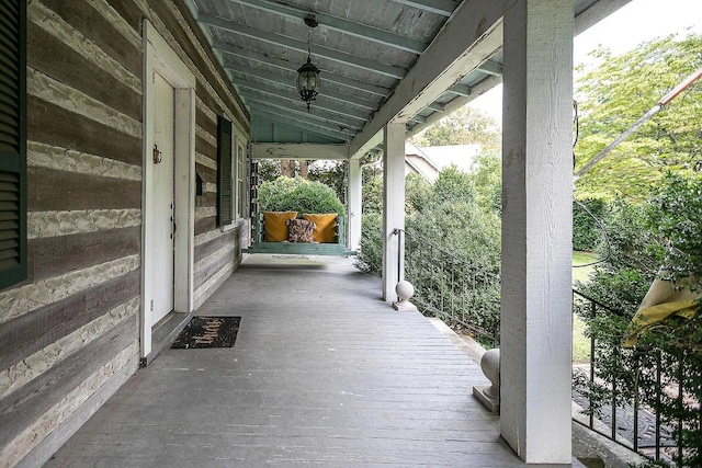 view of patio featuring covered porch