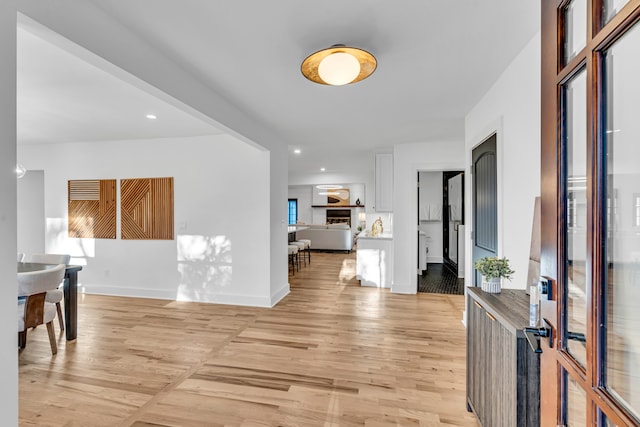 entryway featuring light hardwood / wood-style flooring